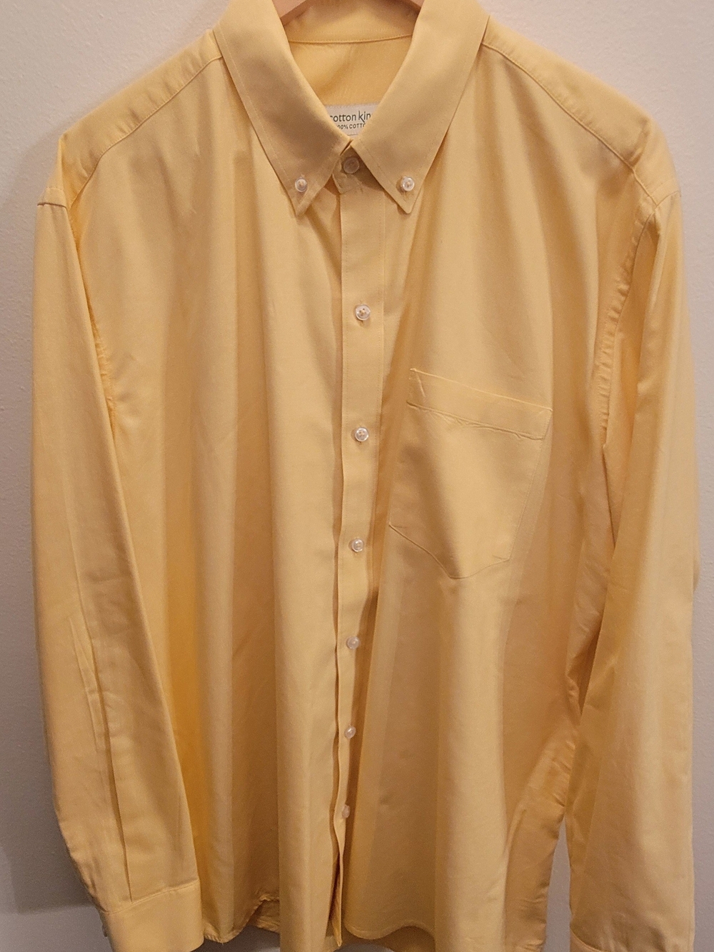 Cotton King - Yellow Button-Down Men's Dress Shirt - XL
